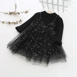 Girl Dresses Baby Girls Sweaters With Star Infant Costume Christmas Kids Toddler Clothes Children For 1-5 Years Old