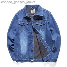 Women's Jackets Blue Wool Denim Jacket Fashion Men's Motorcycle Jacket Warm and Thickened Men's Clothing Plus Size Denim Jacket L231208