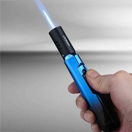 Metal Outdoor Windproof Direct Spray Blue Flame Turbine Torch Butane No Gas Lighter Jewelry Welding Kitchen Barbecue Tools