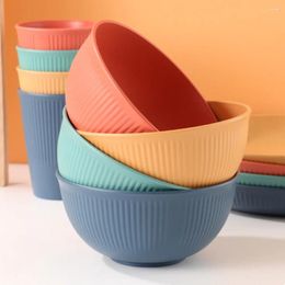 Bowls 8 Pcs Plastic 4 Colours Reusable Cereal Non-Slip Microwave Safe Restaurant