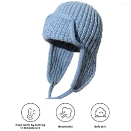 Berets Insulated Knit Cap Fashion Knitted Hat Stylish Women's Earflap Beanie Super Soft Thickened Windproof Cold For Winter