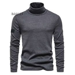 2023 Casual Basic T-Shirt Simple Fashion Modal High Neck Lon Autumn Winter Men Pure Cotton Solid Color Slim Stone Windpro B Wholesale 2 Pieces 10% Dicount