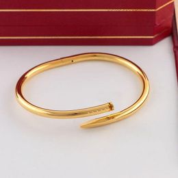 Designer nail bracelet gold diamond bracelet jewlery for women men bangle all diamonds stainless steel jewellery Not allergic fast colo Jiql
