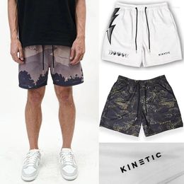 Men's Shorts KINETIC Mens Summer Fashion Sports Gym Fitness Running Basketball Mesh Short Pants Male Quick Dry Casual Breathable