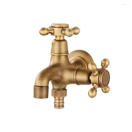 Bathroom Sink Faucets 1PCS European Style Antique Faucet Dual Purpose Single Cold Washing Machine Mop Pool All Copper Material