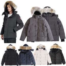 Canada G29 Wyndham Coat Mens Parka Real Fur of Wolf Womens Down Jackets Fusion Fit Luxury Fashion Outwear Ladys Coats Top with Badge S-xxl