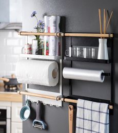 Magnetic Adsorption Refrigerator Side Rack Wallmounted Multifunction Storage Holder Kitchen Paper Towel Shelf Rack Organizer T208835105