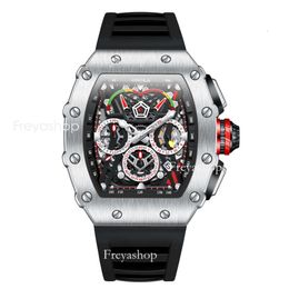 Swiss Wristwatches Richardmillie Men Quartz Watch Multifunction On Sale Promotional Listing Silicone Strap