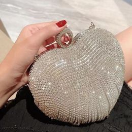 Modedesign Quaste Strass Tasche Prominente herzförmige Hand-Dinner-Tasche Flash-Diamant-Tasche Senior Sense mit dekorativer Abendkleid-Tasche