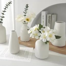 Vases 2023 Arrivals Grass Pot Natural Dried Flowers Nordic Modern Home Decor Bouquet Unglazed Ceramic Vase Set