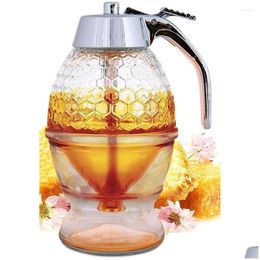 Storage Bottles Jars Honey Dispenser No Drip-Honey Container-Syrup - Beautif Comb Shaped Pot-Plastic Jar-Bee Decor-Honey Containers Dr Ot4Xc