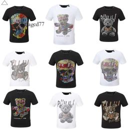 Designer designer Plain Hot Plain Pleins Phillip Designer Phillip Shirts Men Philipps T-shirt Men PP Skull Diamond Short Sleeve Dollar Bear Tiger Bra 834