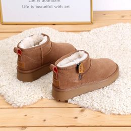 designer Women Boots Snow Boot Brown Black Classic cotton soft Ankle booties fur anti-slide Thick Ladies Booties Winter Warm Shoes 35-40
