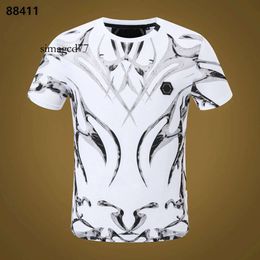 Phillip Men NEW Shirts T-shirt Philipps STYLE designer Plain Phillip Designer Men Plain Pleins Designer PP Skull Diamond Short Sleeve Dollar Brown Be 767