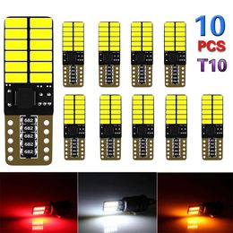 New 10pcs T10 LED Auto Lamp Cars From W5w Canbus 4014 24SMD 6000K Light Emitting Diodes Independent Bulb Excellent Producto White