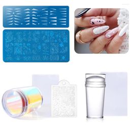 Nail Art Kits YIKOOLIN Stamping Plates Set Silicone For Nails Accessories And Tools Seal With Scraper