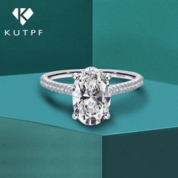 Wedding Rings 3 Carat Oval Cut Diamond Ring for Women with Certificate 925 Sterling Silver Engagement Rings Promise Wedding Band 231208