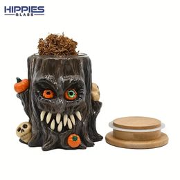 1pc High Borosilicate Glass Ashtray, Colourful Soft Clay Ashtray, Halloween Cartoon Root Pumpkin Tobacco Storage Jar, Cut Tobacco Jar With Lid, Ashtray With Lid