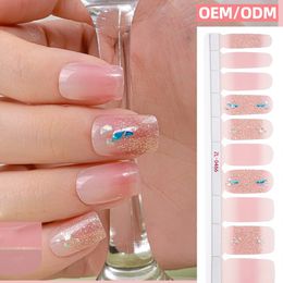 20 Pieces Semi Cured Gel Nail Strips for Women anGel Nail Sticker Long Lasting Gel Nail Wraps with Soft Glossy Gel Finish