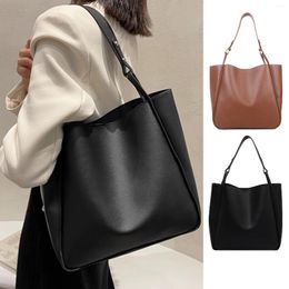 Evening Bags PU Leather Solid Color Shoulder Messenger Bag Large Capacity Lady Work Daily Underarm Handbag Fasion Casual Tote Bucket