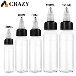 Tattoo Machine 10PCS Ink Pigment Bottles 3060120ML Plastic Airbrush Empty Bottle Container For 231208