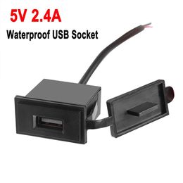 New Mini USB Charger Socket 12V 2.4A For Motorcycle Auto Truck ATV Boat Car RV Bus Waterproof Power Adapter Outlet For All Phones