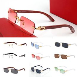 sunglasses For Women Men Summer style Buffalo Horn Reading Glasses Vintage Retro Plate Square rimless frame fashion Original Box E273S