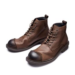 Bettla Designer Luxury Handmade Genuine Leather Thick Sole Retro Boots Personalized Exclusived Rock Booties