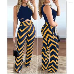 Women's Two Piece Pants Printing Slim Fit Mujer Fashion Sleeveless Sexy Set Casual Tops Wide Leg Two-piece 2023 2 Summer Women