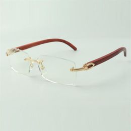 Plain glasses frame 3524012 with original wooden legs and 56mm lenses for unisex278h