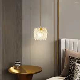 Chandeliers French Bedside Hanging Lighting Light Luxury Bedroom Pendant Creative LED Modern Chandelier Glass