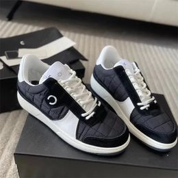 Chanells Reflective Suede Leather Casual Vintage Channel Sneaker Designer Women Shoes Sneakers Women Lace-up Flat Shoes Luxury Training Shoes