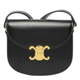 Teen triomphes Designer bag luxury leather Triumphal Arch genuine saddle 2024 new spring/summer black gold red high-end feeling niche tofu crossbody for womenPPTC