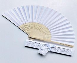 Party Favor 30 Pcs Personalized Engraved Luxurious Silk Fold Hand Fan In Elegant LaserCut Gift Box Party Favorswedding Giftspr5163504