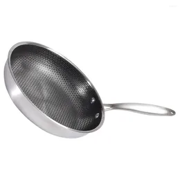 Pans 10 Inch Frying Pan Nonstick Stainless Steel Wok Cooking Utensils Honeycomb