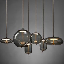 Knot Glass Pendant Lights Lighting Nordic Minimalist Led Designer Living Room Hanging Lamp Creative Lustre Lampada Camera235R