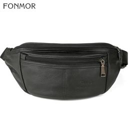 Waist Bags Fonmor Womens Antitheft Bag Fanny Pack Genuine Leather Belt Purse Small Phone Key Black Men Packs Unisex299G