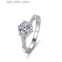 With Side Stones Round 0.5 Moissanite 925 Silver Ring for Women Engagement Gift Fine Jewelry YQ231209