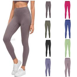 Yoga Clothes LL High Waist Yoga Pants Women Push-up Fitness Leggings Soft Elastic Hip Lift T-shaped Sports Pants Running Training Lady 23 Colors