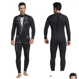 Swim Wear Mens Tuxedo Wetsuit Formal Style Black M Neoprene Suit Tie Surf Surfing Scuba Dive Diving Suit1 Drop Delivery Sports Outdoor Dhlw4