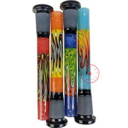 Cool Colorful Wig Wag Smoking Bong DownStem Pyrex Thick Glass Portable Herb Tobacco Waterpipe Filter Bong Down Stem Bowl Hookah Shisha Cigarette Holder DHL