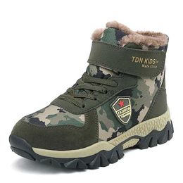 Boots Children Winter Shoes Boy Boots Camouflage Outdoor Sneaker Walking Sports Snow Shoes Plush Warm Army Fashion Boots for BoyL231209