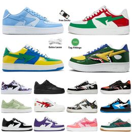 2024 New Shark Designer Shoes Bapesstas Women Mens Sneakers A Bathing Ape SK8 Sta Patent Leather Grey Pink Foam Green Red White Black Low Panda Runners Retros Trainers