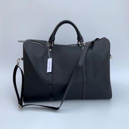 Top Quality Men Fashion Duffle Bag Black Nylon Travel Bags Mens Handle Luggage Gentleman Business Totes with Shoulder Strap 54CM276F