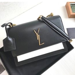 Classic flap black chain Sunset bag Woman man makeup envelope Designer Shoulder Bag Luxurys handbag even tote Crossbody bag leather purse wallet clutch travel Bag