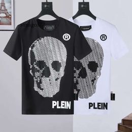 Plain SHIRT Men T-shirt Phillip Designer BEAR Designer Tshirts Philipps designer T Pleins Mens Brand Clothing Rhinestone PP Skull Men T-SHIRT ROUND N 844