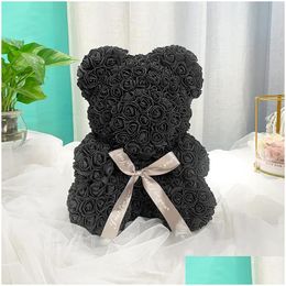 Decorative Flowers Wreaths Artificial Rose Bear Teddy For Women Girlfriend Anniversary Christmas Valentines Gifts Drop Delivery Home G Otaf3