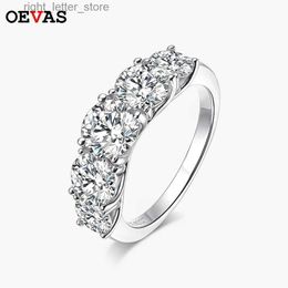 With Side Stones OEVAS 925 Sterling Silver 3.6 Full Moissanite Rings For Women 18K White Gold Colour Engagement Wedding Fine Jewellery YQ231209
