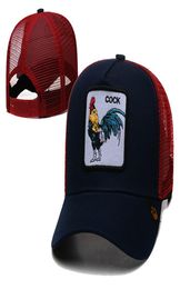 2022 Men039s Fan039s Cartoon Adjustable Hat beautiful Cock Embroidered Mesh Golf Visor One Size Hats Fashion Hip Hop Mix Col5863611