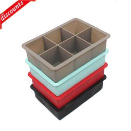 Upgrade New Food Grade 16.5*11.5*5 cm Square Shape Ice Cube Mold Fruit Ice Cube Maker 6 Lattice Ice Tray Bar Kitchen Accessories Silicone